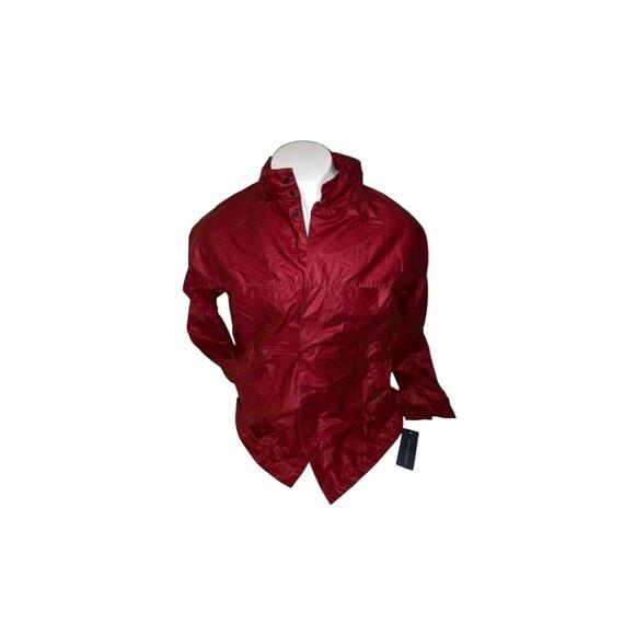 French Connection Red Windbreaker Jacket Men’s Hidden Hood, Lightweight, Stylish - Picture 1 of 7